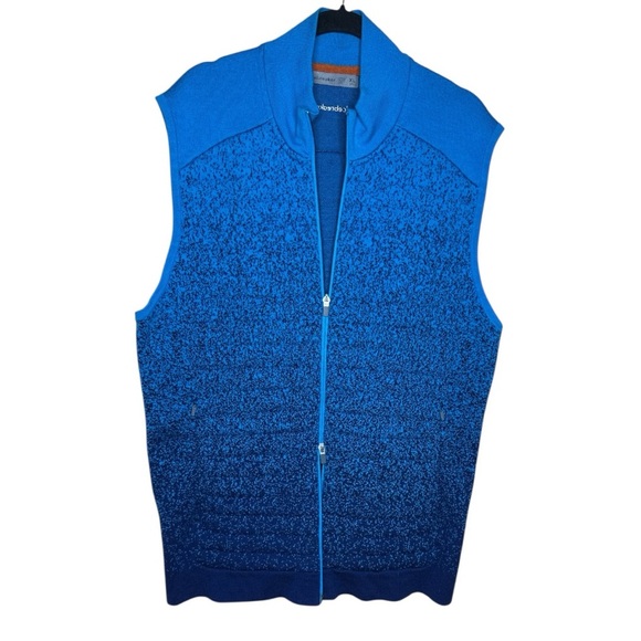 Icebreaker ZoneKnit Merino Wool Vest Men’s XL Deep Geo Blue Navy Insulated - Picture 2 of 15